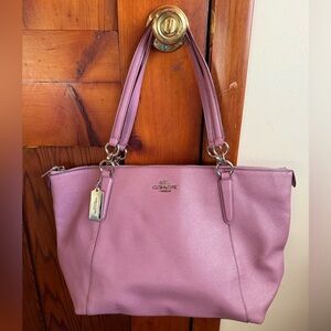 Coach Lavender Leather Tote Bag